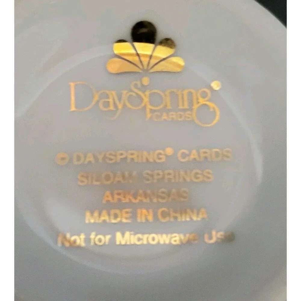 DaySpring Teacup Saucer KJV Psalm 90:17 Bible Verse Christian Scripture Vintage